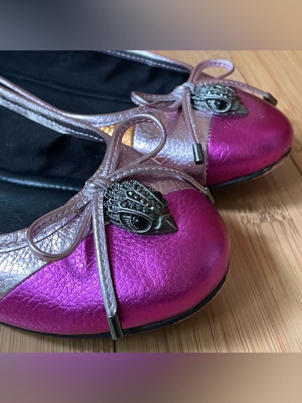🌈 Kurt Geiger London Eagle Ballet Rainbow Multicolor Flats Sz US 6.5-7 EU 37🌈 - Picture 4 of 15